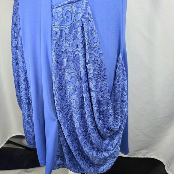 Lulu B Colorful Comfy Clothing Blue 1/4 Zip Lace Pouch Pockets Dress Size Small - Picture 3 of 9